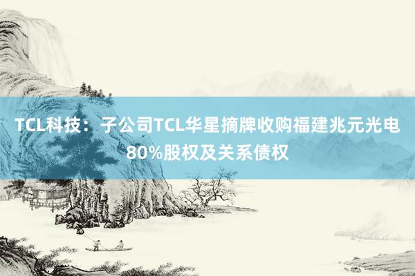 TCL科技：子公司TCL华星摘牌收购福建兆元光电80%股权及关系债权